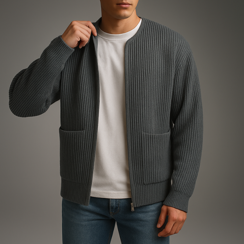 Oliver Knit Zip Cardigan