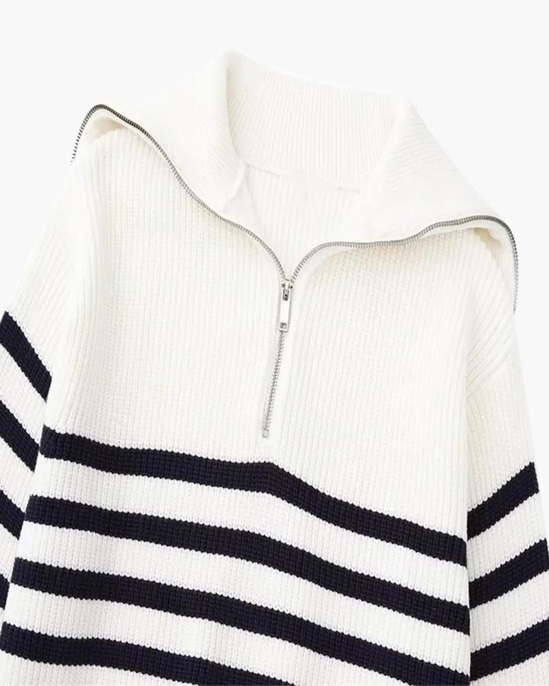 40 RULE™ | Striped Zip Up Sweater