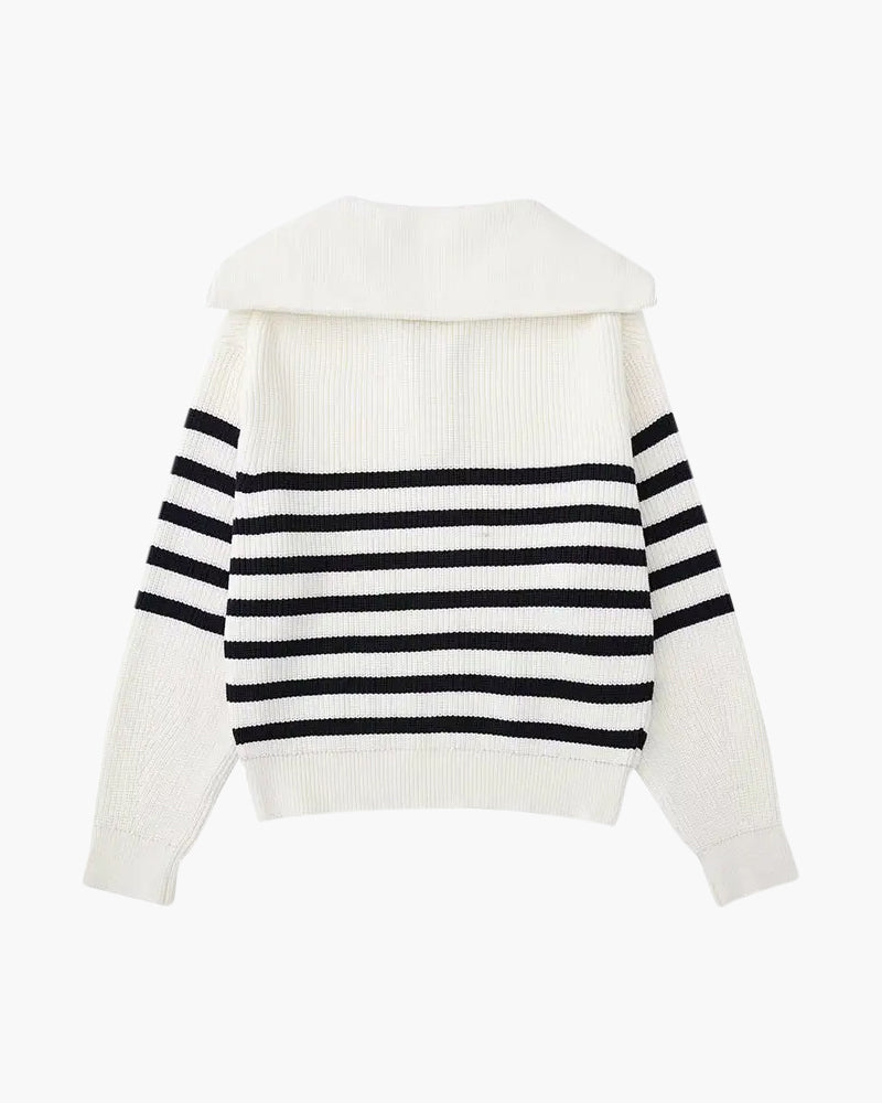 40 RULE™ | Striped Zip Up Sweater