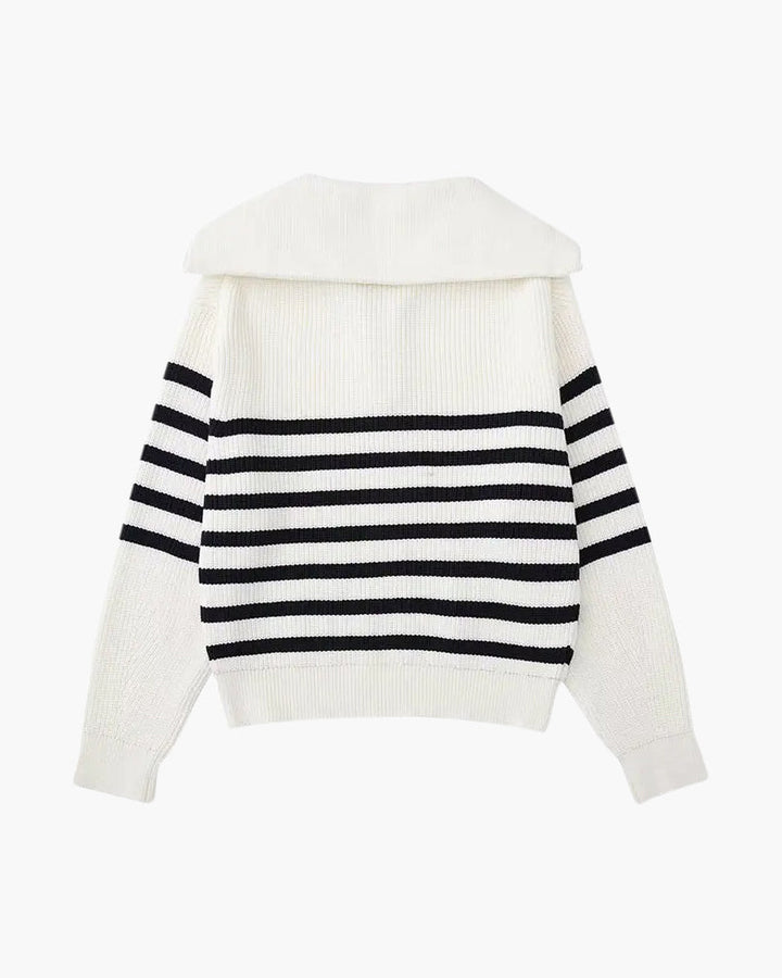 40 RULE™ | Striped Zip Up Sweater