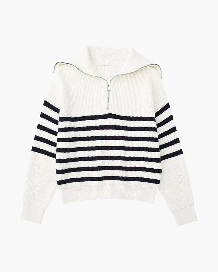40 RULE™ | Striped Zip Up Sweater