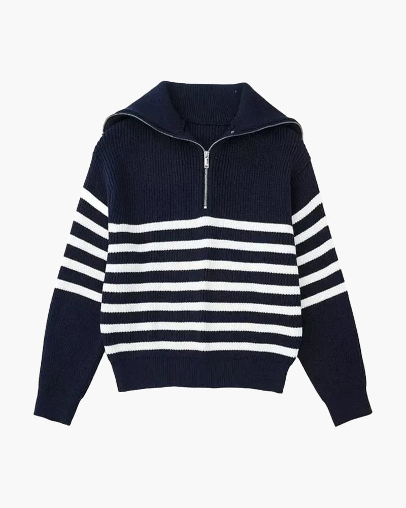40 RULE™ | Striped Zip Up Sweater