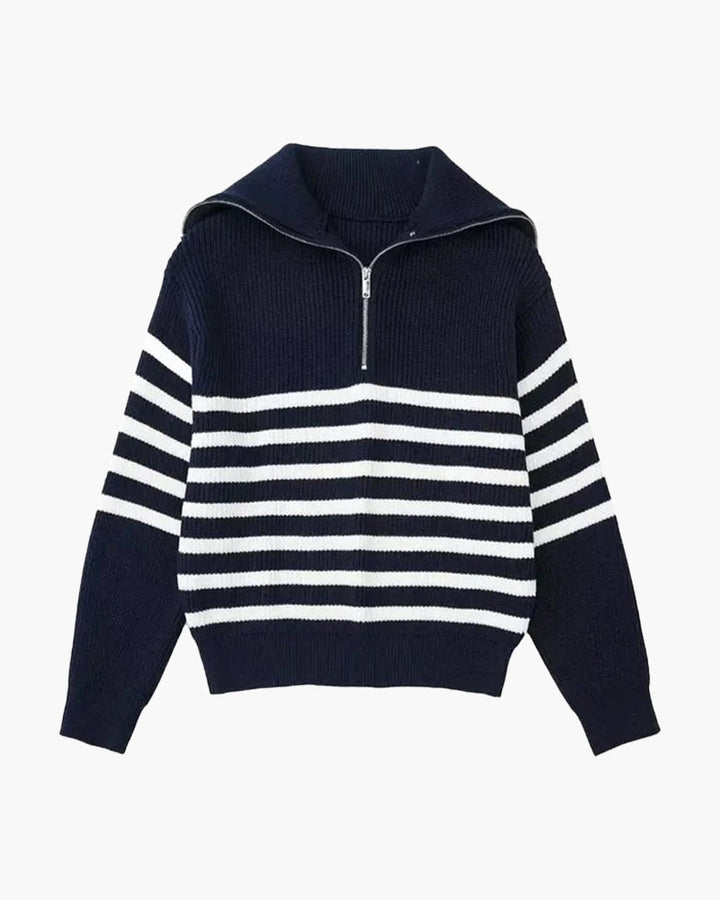 40 RULE™ | Striped Zip Up Sweater