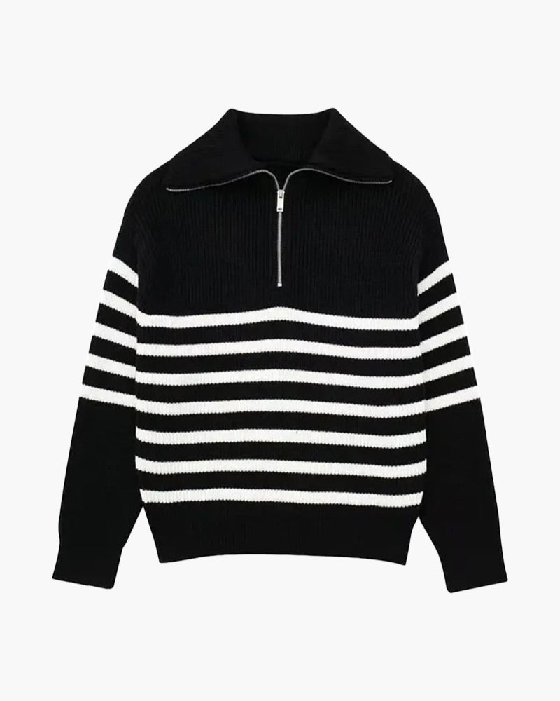 40 RULE™ | Striped Zip Up Sweater
