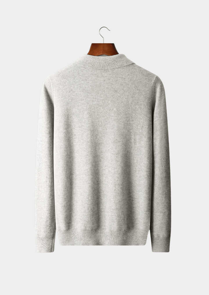 MERINO WOOL HALF ZIP POLO