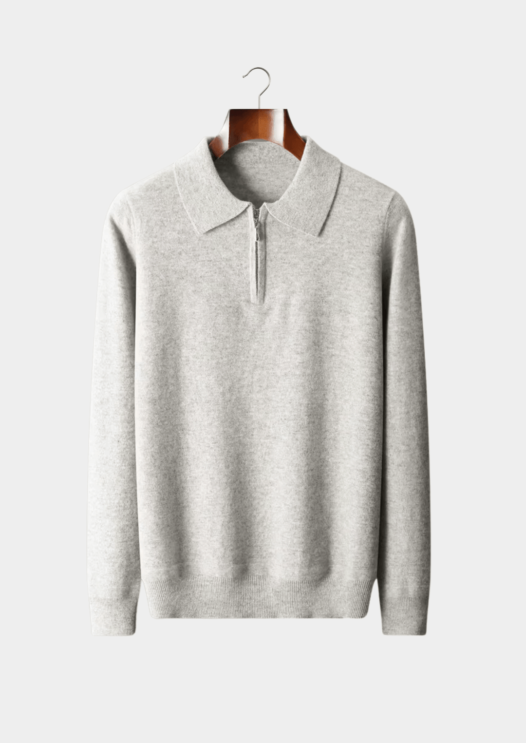MERINO WOOL HALF ZIP POLO