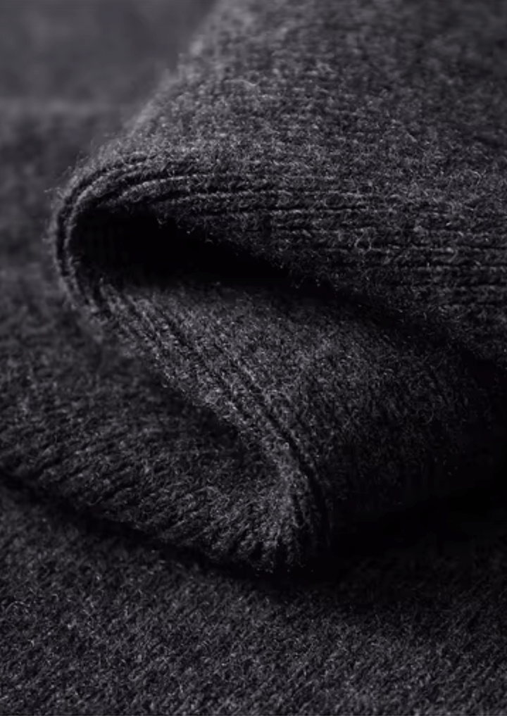 MERINO WOOL RIBBED POLO CARDIGAN