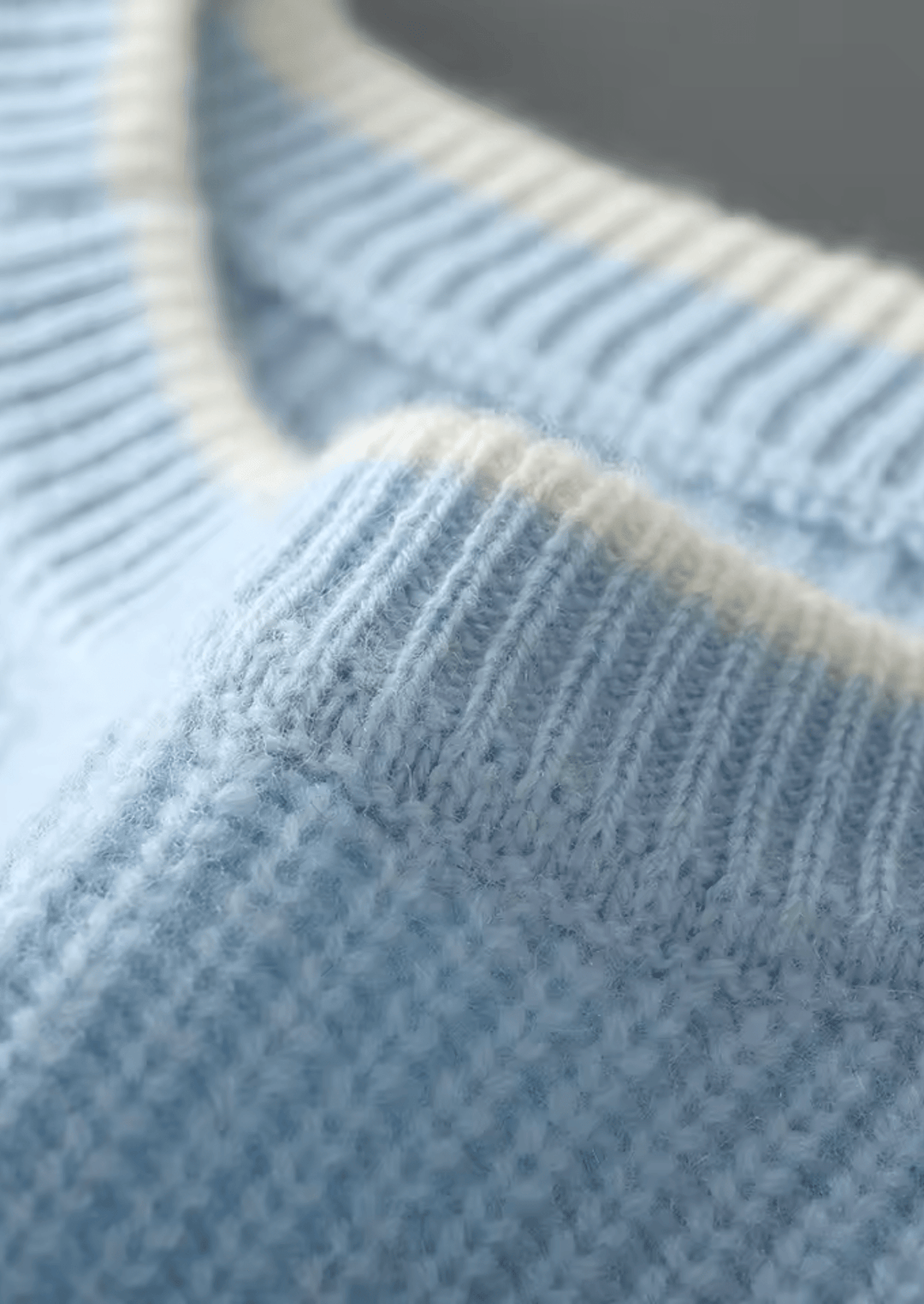 MERINO WOOL TWO TONE CREWNECK