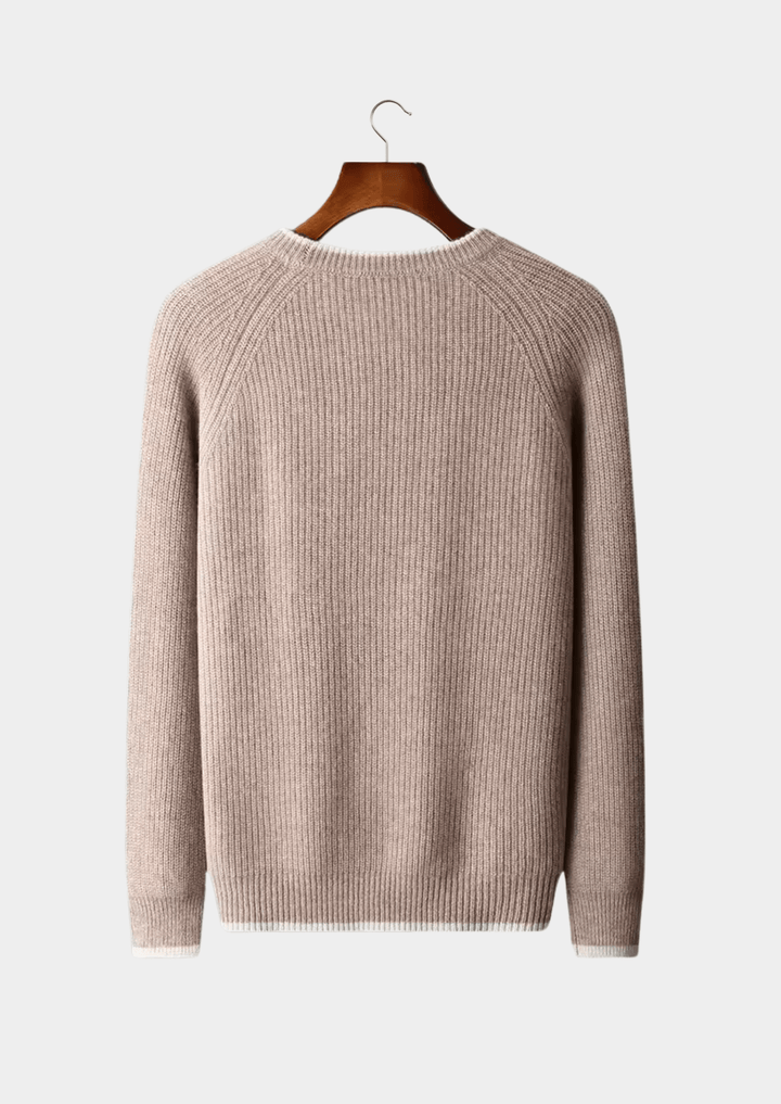 MERINO WOOL TWO TONE CREWNECK
