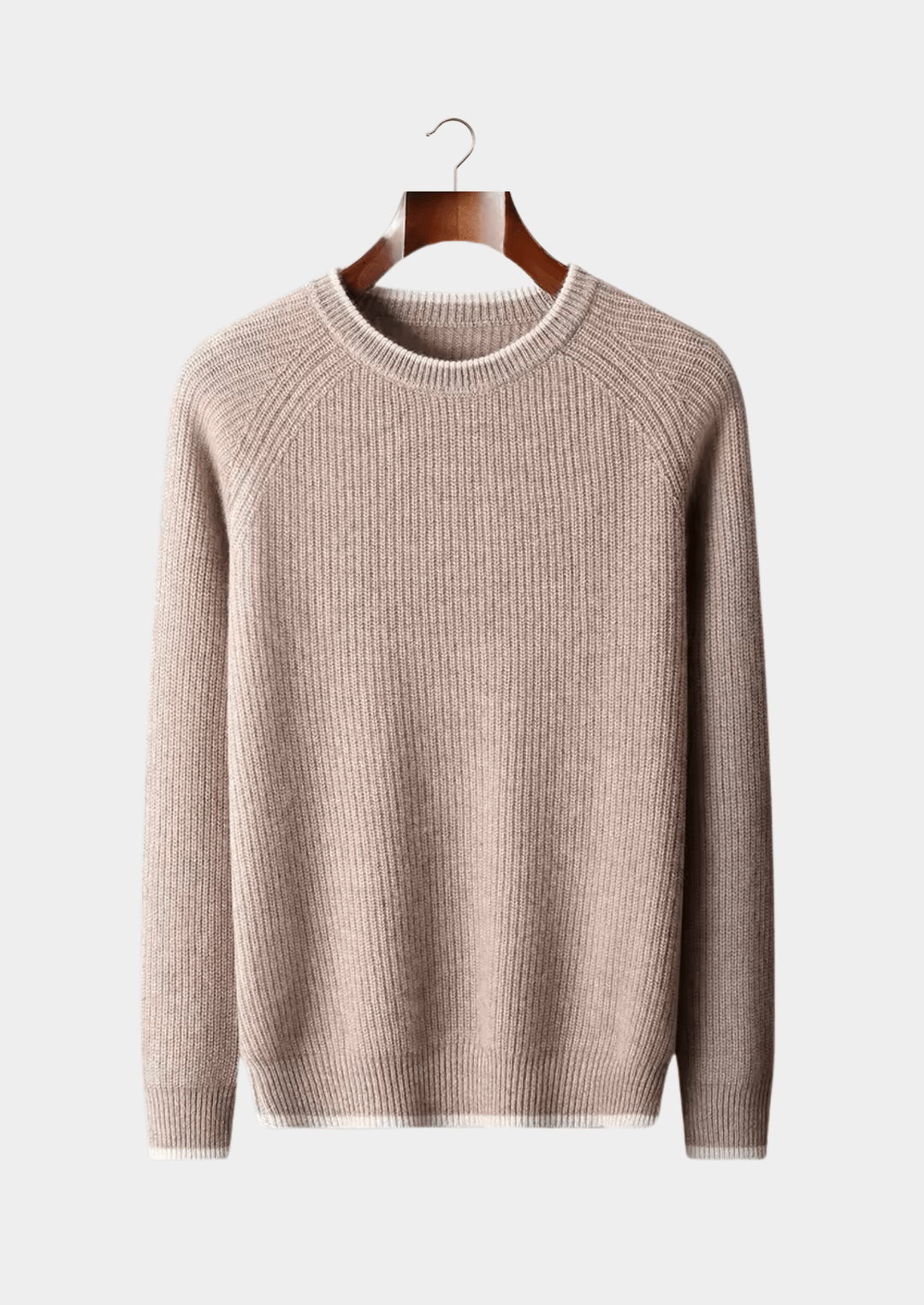 MERINO WOOL TWO TONE CREWNECK