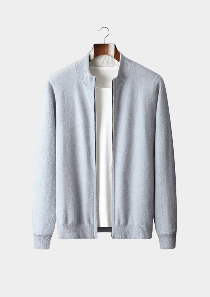 MERINO WOOL ZIP CARDIGAN
