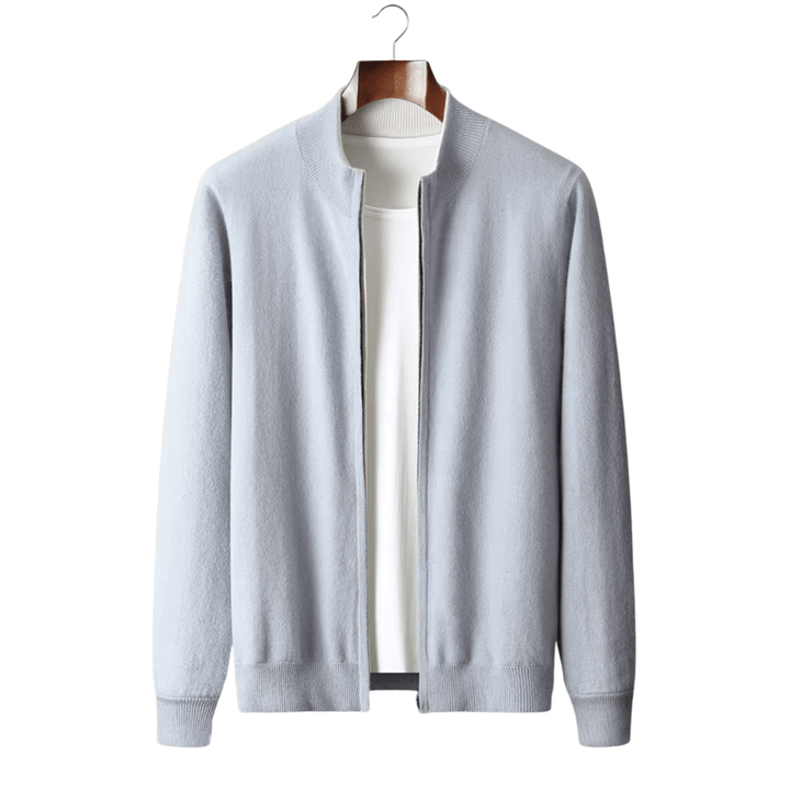 MERINO WOOL ZIP CARDIGAN